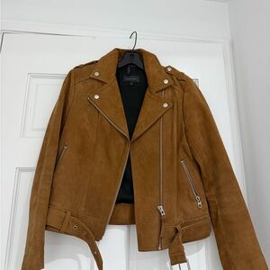 Mackage Tan Suede Biker Jacket